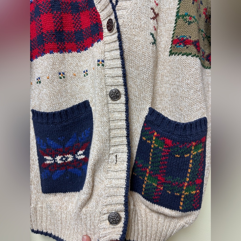 Vintage Woolrich Cottagecore Country Cabin Pinecone Cardigan Sweater Medium - Picture 10 of 10